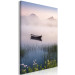 Canvas Art Print Scandinavian Landscape - Wooden Boat on a Calm Lake 149863 additionalThumb 2