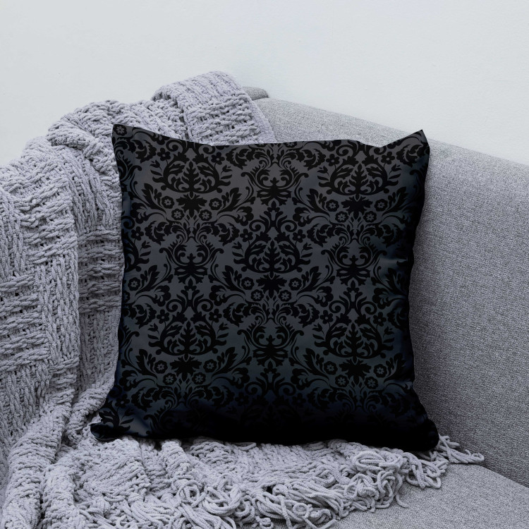 Decorative Microfiber Pillow Elegant Ornamentation - Black Composition With Delicate Pattern 151363 additionalImage 5