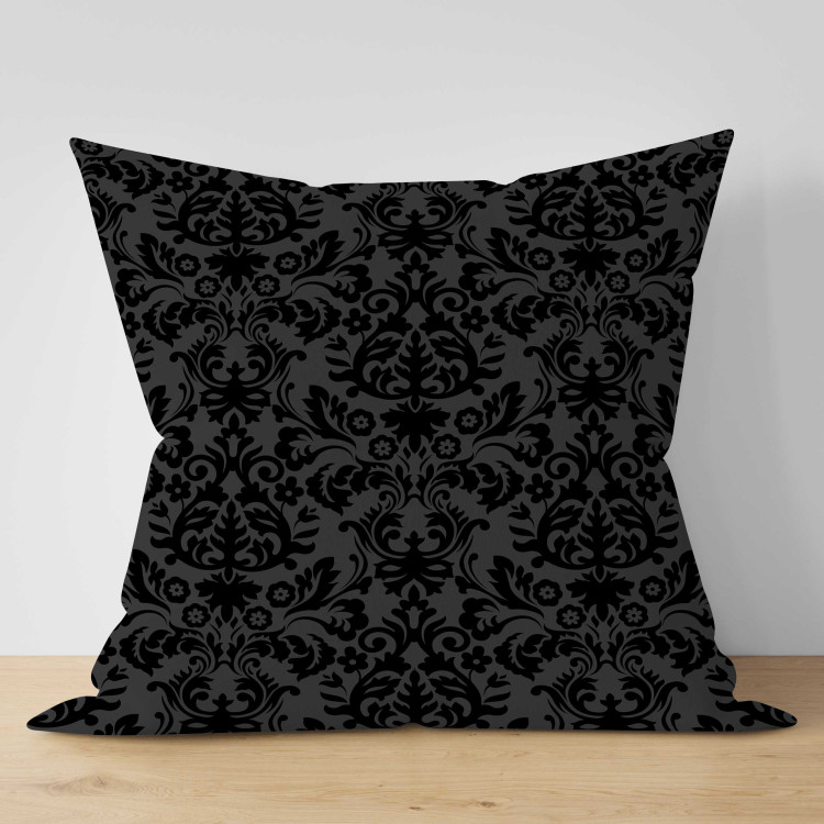 Decorative Microfiber Pillow Elegant Ornamentation - Black Composition With Delicate Pattern 151363 additionalImage 3