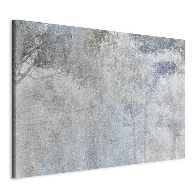 Canvas Art Print Trees in the Fog - Nature in Gray and Blue Shades 151463 additionalImage 2