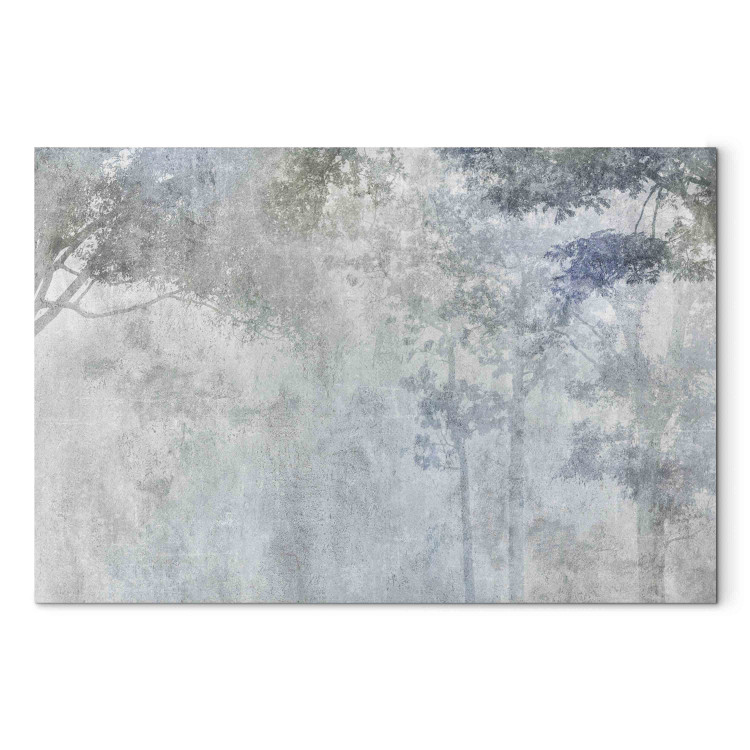 Canvas Art Print Trees in the Fog - Nature in Gray and Blue Shades 151463