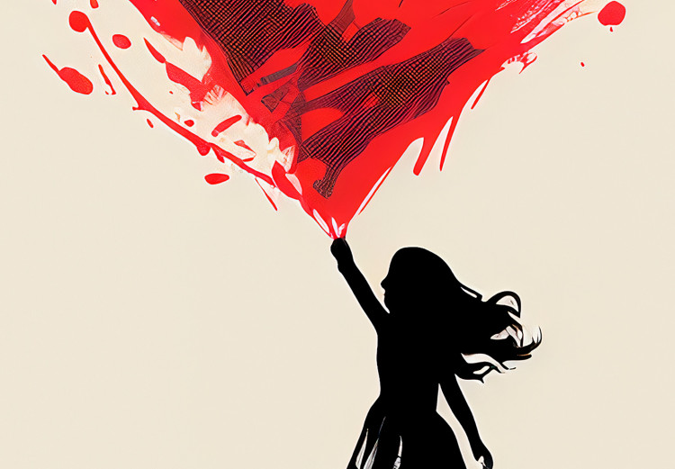 Wall Poster Red Heart - A Girl With a Balloon Inspired by Banksy’s Style 151763 additionalImage 3