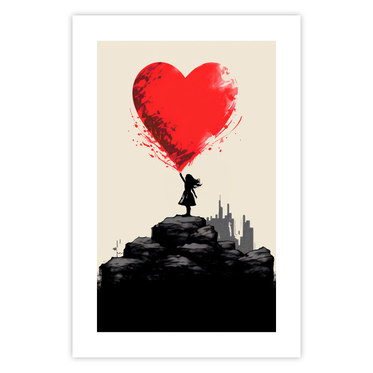 Wall Poster Red Heart - A Girl With a Balloon Inspired by Banksy’s Style 151763 additionalImage 18
