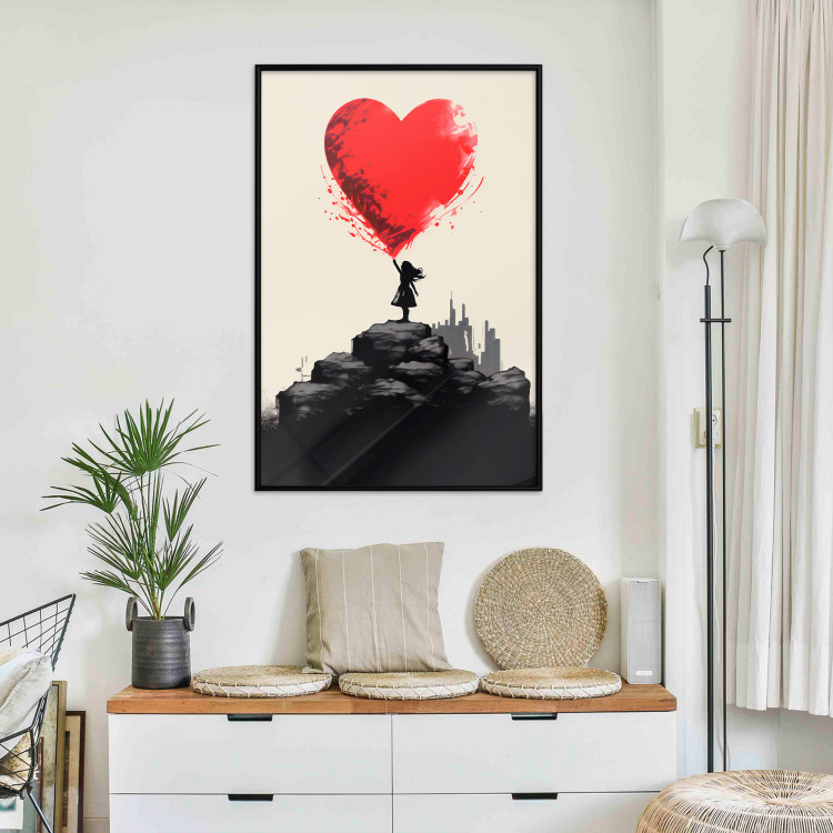 Wall Poster Red Heart - A Girl With a Balloon Inspired by Banksy’s Style 151763 additionalImage 12