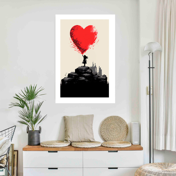 Wall Poster Red Heart - A Girl With a Balloon Inspired by Banksy’s Style 151763 additionalImage 9