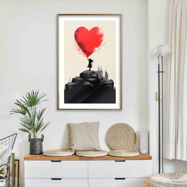 Wall Poster Red Heart - A Girl With a Balloon Inspired by Banksy’s Style 151763 additionalImage 11