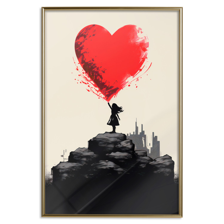 Wall Poster Red Heart - A Girl With a Balloon Inspired by Banksy’s Style 151763 additionalImage 25
