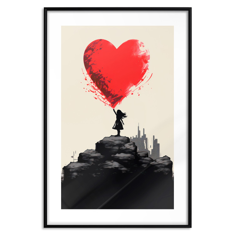 Wall Poster Red Heart - A Girl With a Balloon Inspired by Banksy’s Style 151763 additionalImage 22