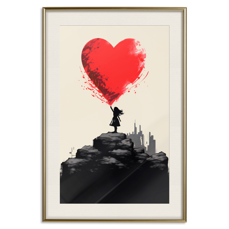Wall Poster Red Heart - A Girl With a Balloon Inspired by Banksy’s Style 151763 additionalImage 24