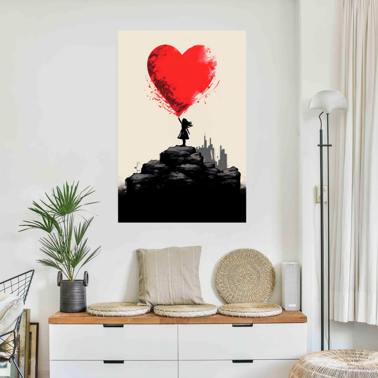 Wall Poster Red Heart - A Girl With a Balloon Inspired by Banksy’s Style 151763 additionalImage 8