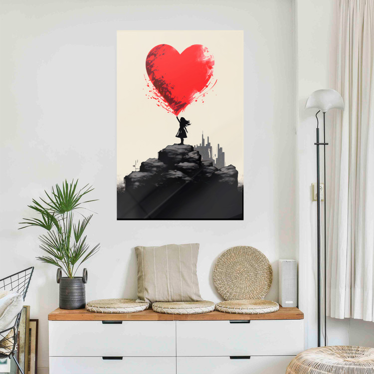 Wall Poster Red Heart - A Girl With a Balloon Inspired by Banksy’s Style 151763 additionalImage 10