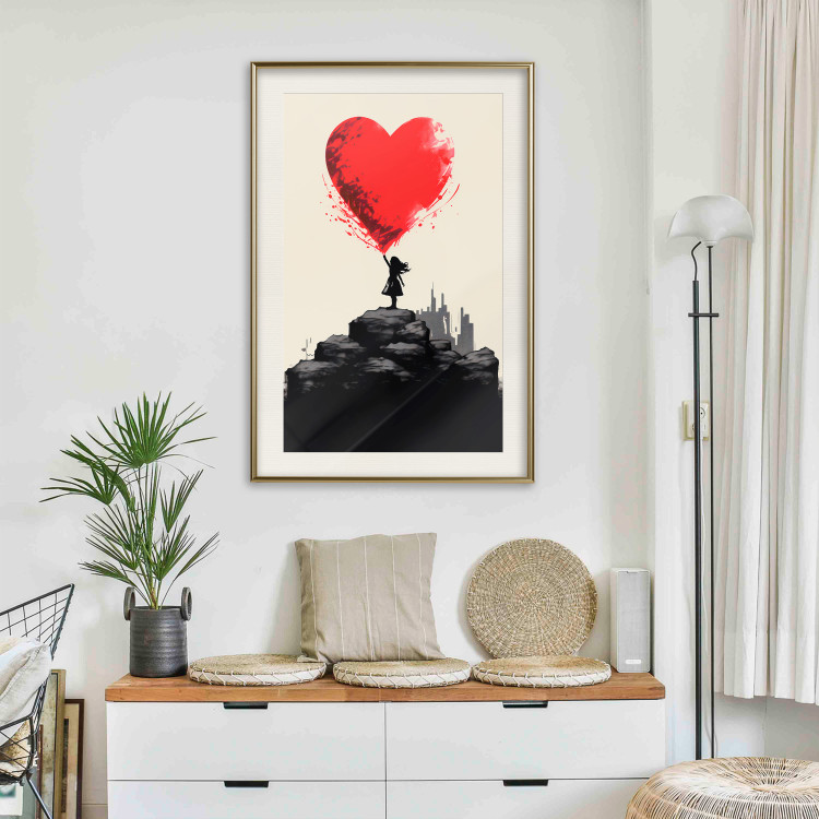 Wall Poster Red Heart - A Girl With a Balloon Inspired by Banksy’s Style 151763 additionalImage 21