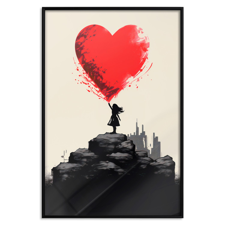 Wall Poster Red Heart - A Girl With a Balloon Inspired by Banksy’s Style 151763 additionalImage 17