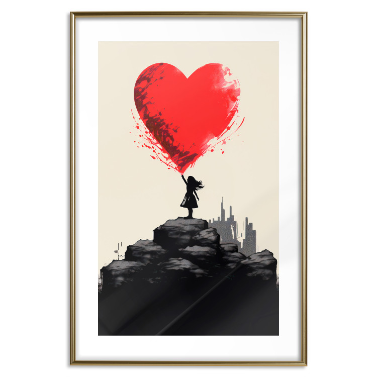 Wall Poster Red Heart - A Girl With a Balloon Inspired by Banksy’s Style 151763 additionalImage 23