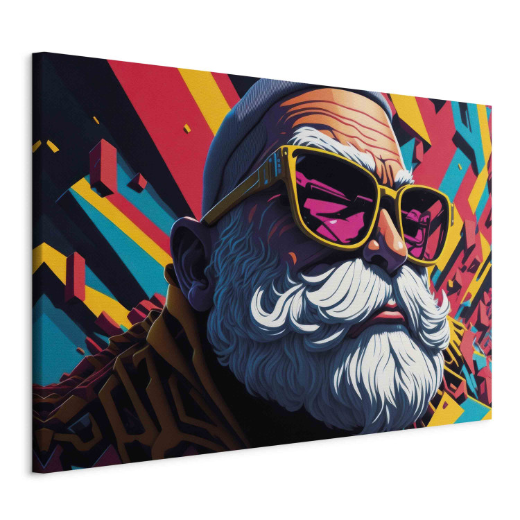 Canvas Hipster Santa - Bearded Man With Sunglasses 151863 additionalImage 2