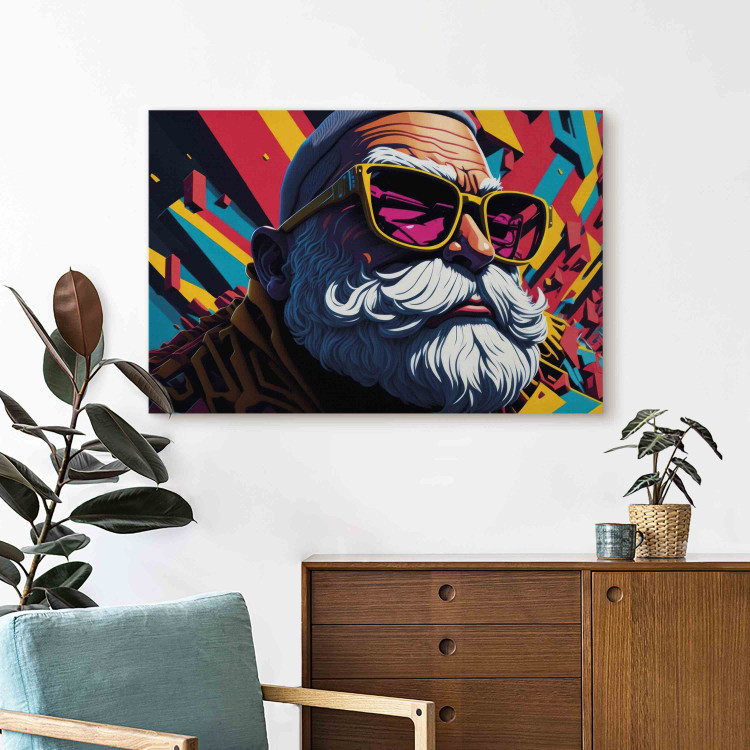 Canvas Hipster Santa - Bearded Man With Sunglasses 151863 additionalImage 11