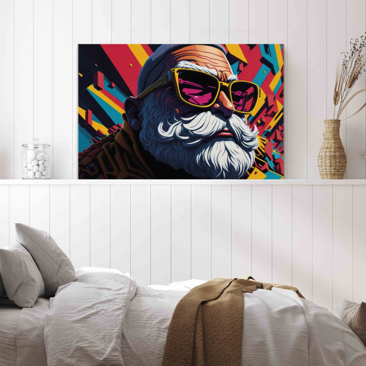 Canvas Hipster Santa - Bearded Man With Sunglasses 151863 additionalImage 3