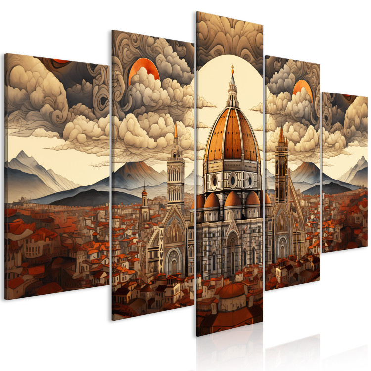 Canvas Print Florence Cathedral - An Atmospheric Panorama of the Italian City 151963 additionalImage 2