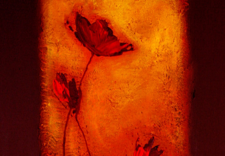 Canvas Elegance of Poppy (3-piece) - Abstraction with flowers on a subdued background 48563 additionalImage 3