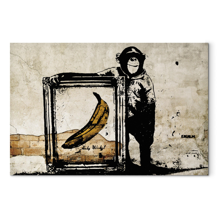 Canvas Art Print Inspired by Banksy - sepia 58963