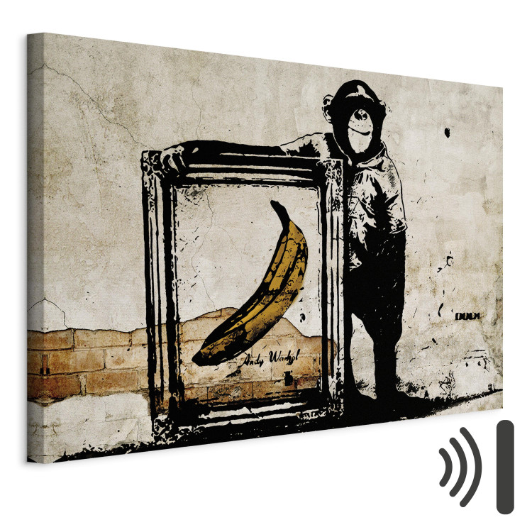 Canvas Art Print Inspired by Banksy - sepia 58963 additionalImage 8