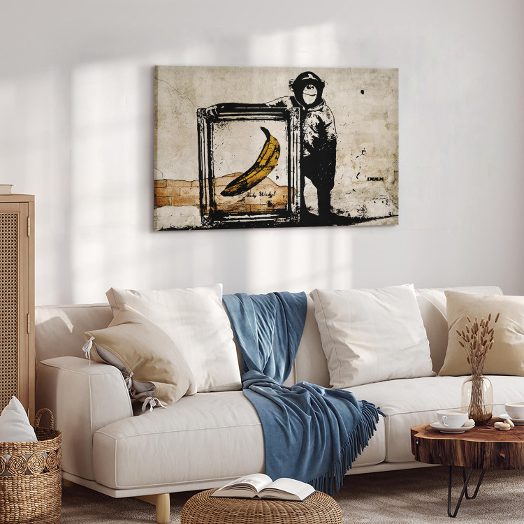 Canvas Art Print Inspired by Banksy - sepia 58963 additionalImage 10