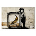Canvas Art Print Inspired by Banksy - sepia 58963 additionalThumb 7