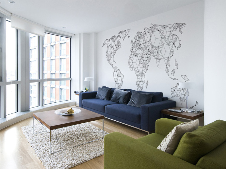 Wall Mural Map of the World - white solids 59963