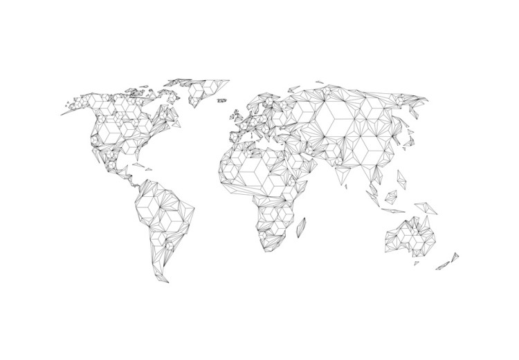 Wall Mural Map of the World - white solids 59963 additionalImage 1