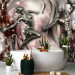 Wall Mural Dancing in brilliance - two steel figures on an abstract background in waves 64363 additionalThumb 8