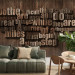 Photo Wallpaper Motivational Quote - English Text on Background with Wooden Texture 64863