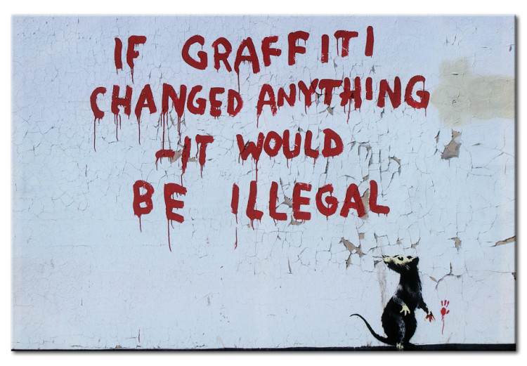 Canvas Art Print If Graffiti Changed Anything by Banksy 88863