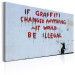 Canvas Art Print If Graffiti Changed Anything by Banksy 88863 additionalThumb 2