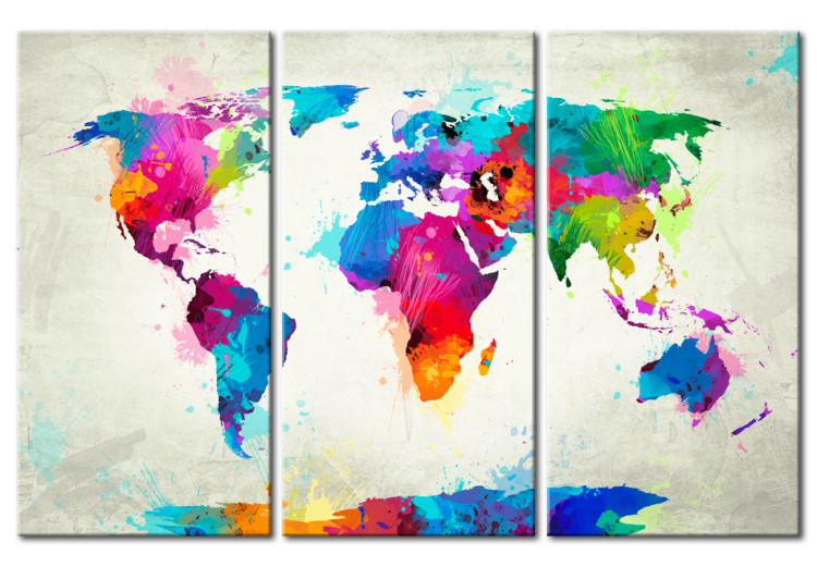 Print On Glass World Map: An Explosion of Colours [Glass] 92063 additionalImage 2