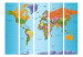 Folding Screen Colorful Geography - world map with colorful continents and captions 95563 additionalThumb 3