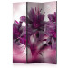 Room Divider Flame of Purple - purple lily flower with ornaments on a background of glow 95663