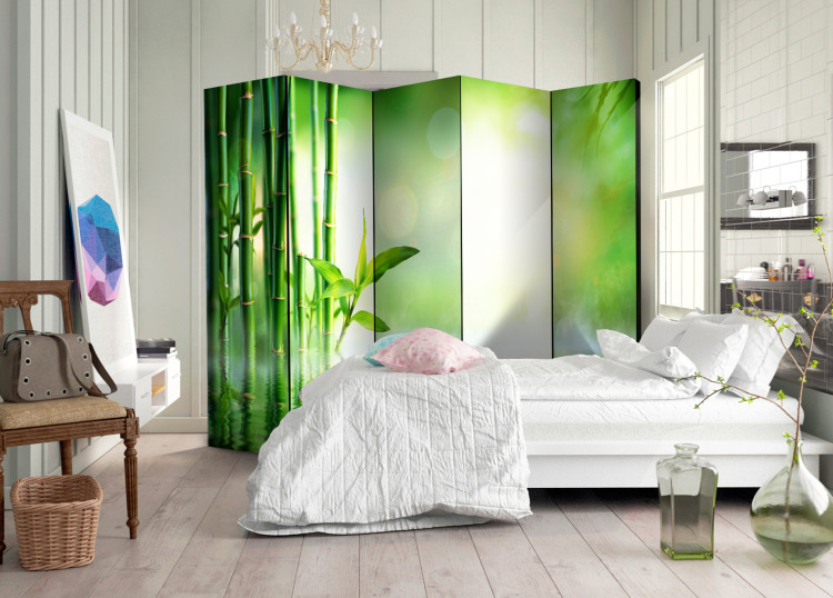 Room Divider Screen Green Bamboo II - green bamboo plant in an oriental style 96063 additionalImage 4