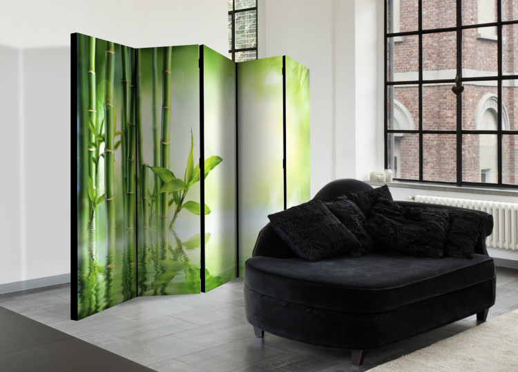 Room Divider Screen Green Bamboo II - green bamboo plant in an oriental style 96063 additionalImage 2