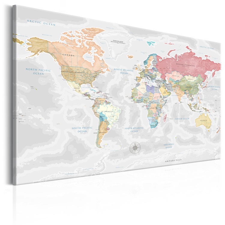 Canvas World Map: Expedition of Dreams - Colorful Continents on Political Map 97363 additionalImage 2