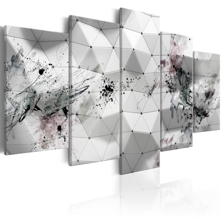 Canvas Print Blots and Triangles - Abstract Gray Texture in Industrial Style 98163 additionalImage 2