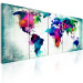 Canvas Colorful Chaos (5-piece) - World Map Painted with Watercolor 105173 additionalThumb 2