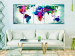 Canvas Colorful Chaos (5-piece) - World Map Painted with Watercolor 105173 additionalThumb 3