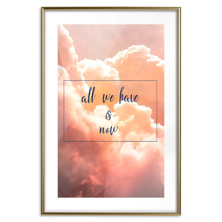 Wall Poster All we have is now - Black English text on a background of pink sky 114373 additionalImage 14