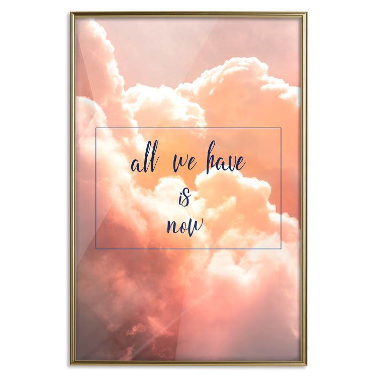 Wall Poster All we have is now - Black English text on a background of pink sky 114373 additionalImage 16
