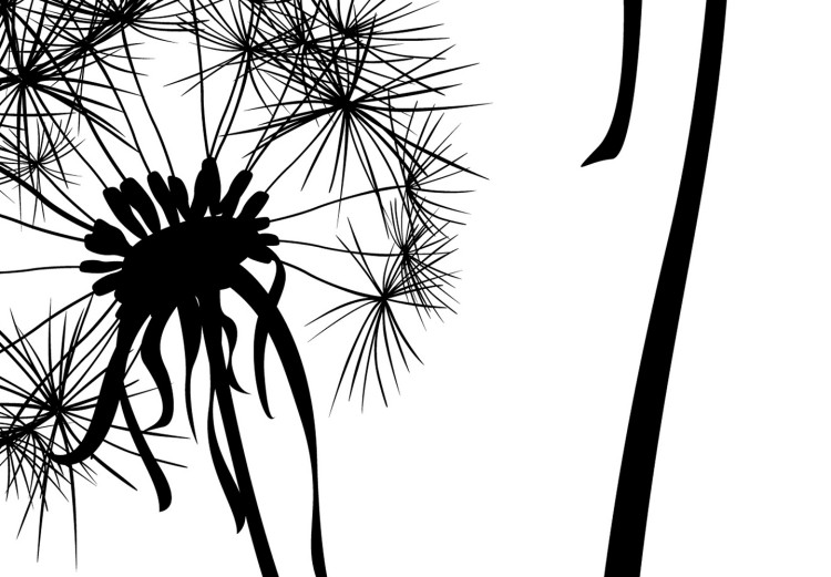 Wall Poster Flying dandelions - black and white composition with three flowers in the wind 115073 additionalImage 9