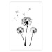 Wall Poster Flying dandelions - black and white composition with three flowers in the wind 115073 additionalThumb 25