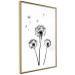 Wall Poster Flying dandelions - black and white composition with three flowers in the wind 115073 additionalThumb 7