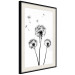 Wall Poster Flying dandelions - black and white composition with three flowers in the wind 115073 additionalThumb 3