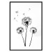 Wall Poster Flying dandelions - black and white composition with three flowers in the wind 115073 additionalThumb 17