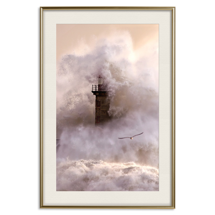 Poster Storm and Bird - landscape of a lighthouse surrounded by turbulent water 115173 additionalImage 24